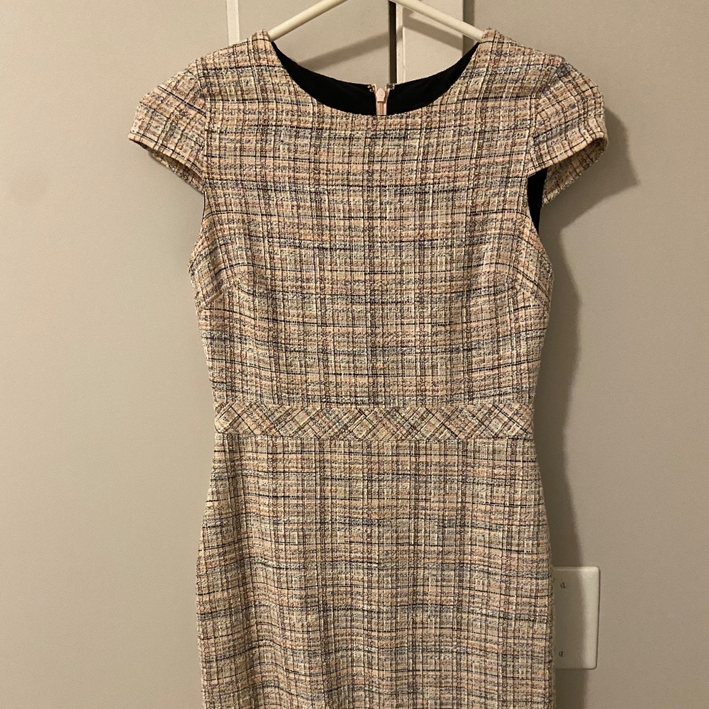 Banana Republic Tweed Sheath Dress | Blue & Pink | 00P